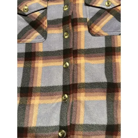 Womens SAGE Collective Shirt Jacket Plaid Fleece Sherpa Lined Shacket Sz Large - Picture 5 of 7